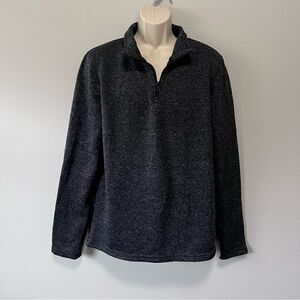 Highland Outfitters Charcoal Gray Quarter Zip Pullover Fleece Size L  NWT!